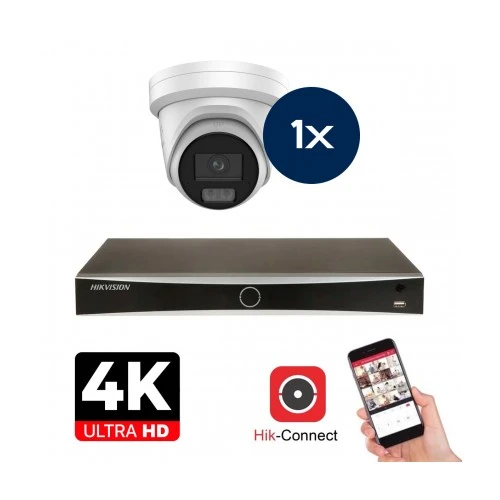 Hikvision Kamera Set - 1x Colorvu 3.0 - Revolver - 8MP (4K) - Audio en Microfoon - IP - Weiß