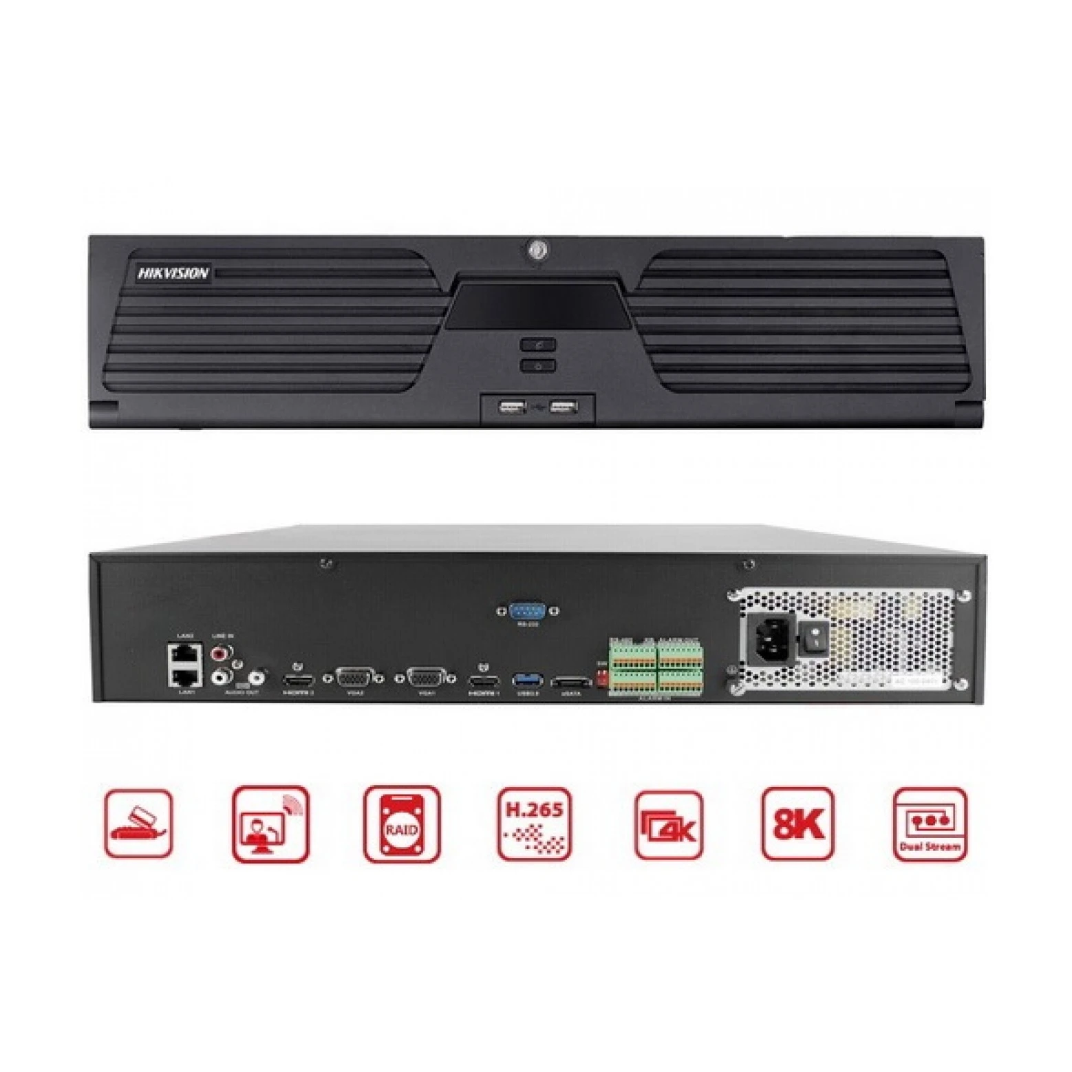 Hikvision DS-9664NI-M8 - Netzwerk-Videorekorder - 64 -Kanäle - 8x SATA - PoE