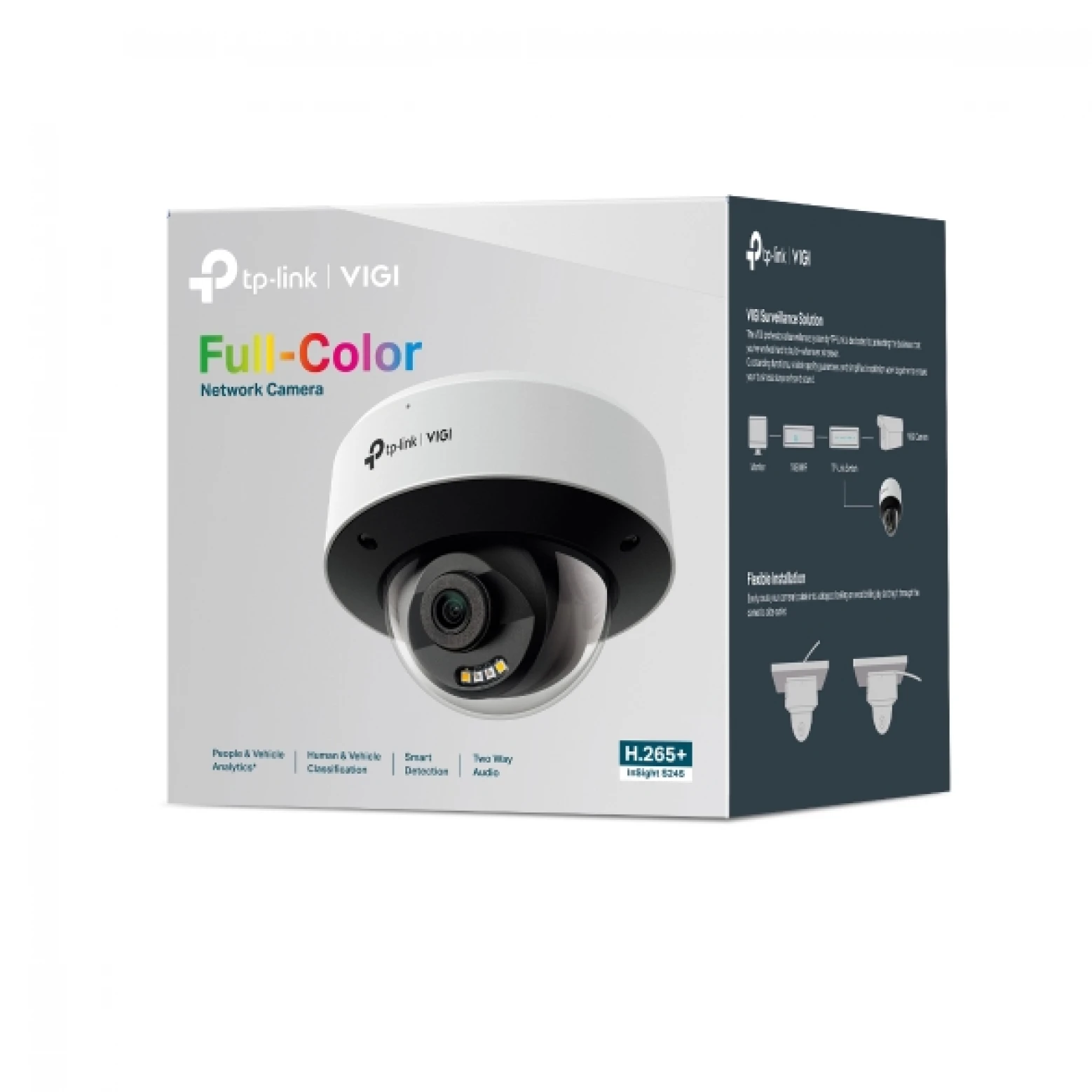 VIGI By TP-link – InSight S245 – 4 MP – ColorPro 2.0 – KI – Turret – mit aktiver Abschreckung – Weiß