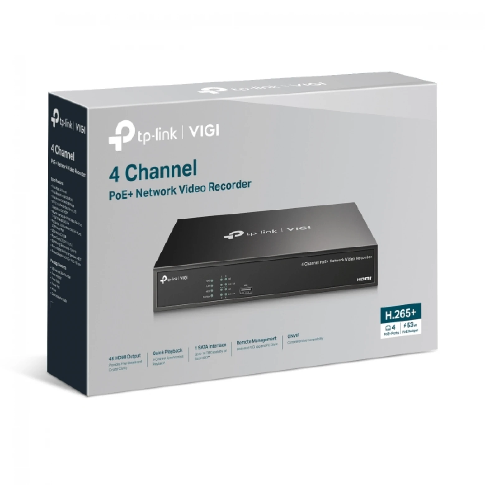 TP-Link by VIGI – NVR1004H-4P – 4 Kanäle – PoE – IP – NVR 