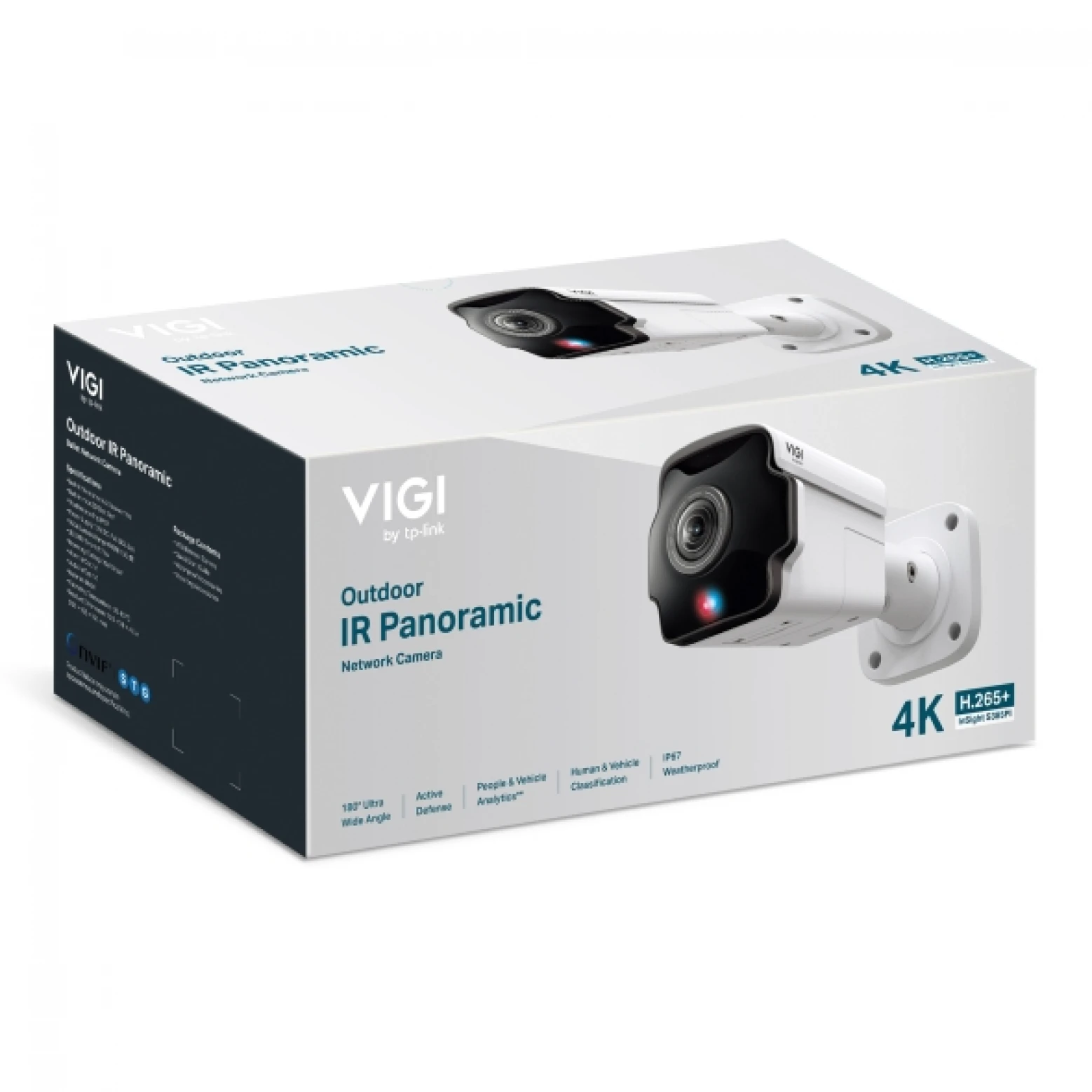 VIGI By TP-link – InSight S385PI – 8 MP – IR – Panorama – KI – Turret – mit aktiver Abschreckung – Weiß