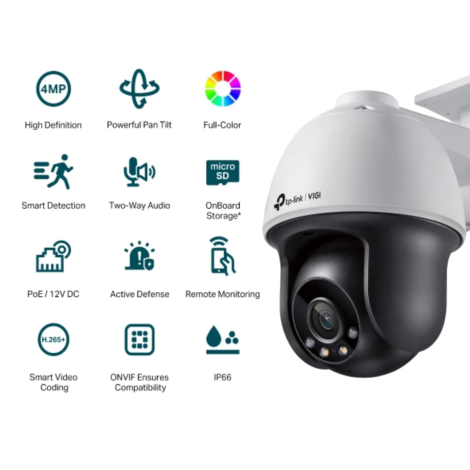 VIGI By TP-link – C540SI – 4 MP – ColorPro – Schwenk-Neige-Kamera – Weiß