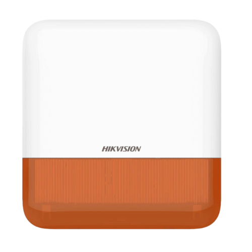 Hikvision DS-PS1-E-WE Drahtlose Außen-Sirene mit Blitzlicht Orange