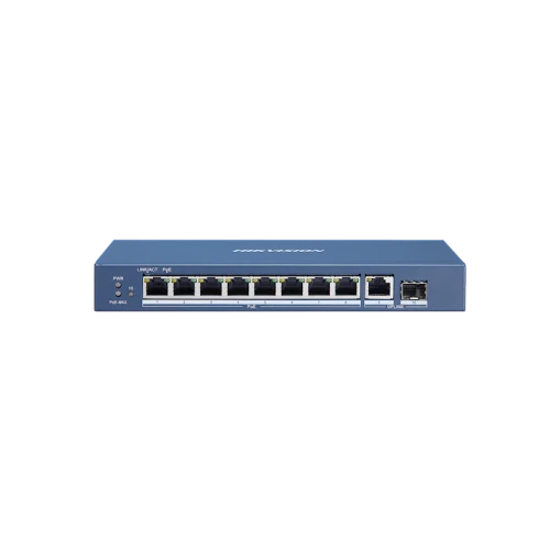 Hikvision DS-3E0510P-E, 10 Ports, 8x POE, Gigabit Unmanaged